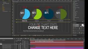 infographics after effects template four pie charts tutorial