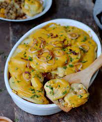 Vegan Potato Bake With Pumpkin Potatoes Au Gratin Elavegan Recipes
