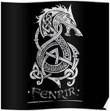 Fenrir The Monster Wolf Of Norse Mythology Gray Poster By Celthammerclub In 2021 Norse Tattoo Viking Tattoos Mythology Tattoos