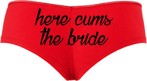 Knaughty Knickers - Here Comes The Bride - Red Boyshort - Fun and Flirty  Underwear - Panty Game Bachelorette Lingerie Shower- Printed on Rear at  Amazon Womens Clothing store