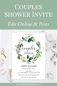 A bridal shower is considered as a celebration of the bride's decision to finally tie the knot, leaving behind her single life. Couples Wedding Shower Invitations Greenery Wreath Edit Online Diy You Print Couple Wedding Shower Couples Wedding Shower Invitations Printable Wedding Shower Invitations