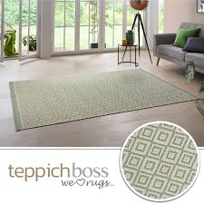 Herstellung in deutschland von der fa. Flachgewebe In Und Outdoor Teppich Capri Grun Creme Teppich Boss