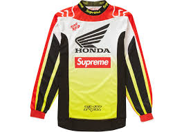 supreme honda fox racing moto jersey top red