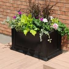 Mayne Fairfield 20 In X 36 In Plastic Patio Planter 5826b At The Home Depot Patio Planters Rectangular Planters Rectangular Planter Box