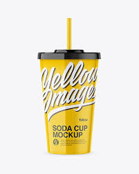 Glossy Soda Cup Mockup In Cup Bowl Mockups On Yellow Images Object Mockups Mockup Free Psd Mockup Mockup Psd
