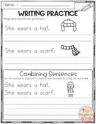 January Writing Practice Combining Sentences This Product Has 20 Pages Of Sentence Writing Worksheets This Prod Writing Practice Combining Sentences Writing