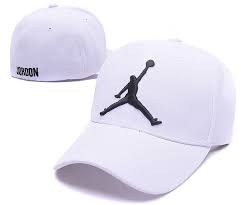 Mens Womens Nike Air Jordan The Jumpman Embroidery Logo Flexfit Hat White Black Jordan Cap Fitted Baseball Caps Air Jordans