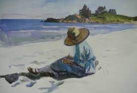 Jo Sketching At Good Harbor Beach 1923 Or 1924 Edward Hopper Paintings American Art Edward Hopper