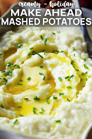 Creamy Make Ahead Mashed Potatoes Just A Little Bit Of Bacon Recipe Mashed Potatoes Make Ahead Mashed Potatoes Potatoes