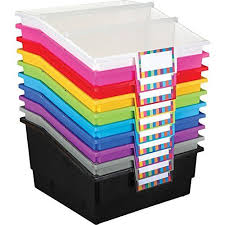 Really Good Stuff Picture Book Library Bins With Dividers 12pack Rainbow Book Bins Really Good Stuff Picture Book