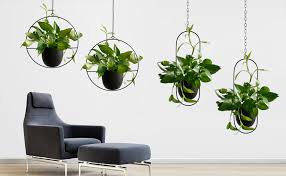 Diy modern macrame hanging planter. Rank 2 Pcs Metal Hanging Planter Modern Plant Hangers Mid Century Flower Pot Holder Home Decor Round Gold