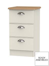 International concepts solid wood unfinished nightstand. Swift Charlotte Ready Assembled 3 Drawer Bedside Cabinet Very Co Uk
