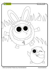 Malvorlage Ostern Schaf Kuken