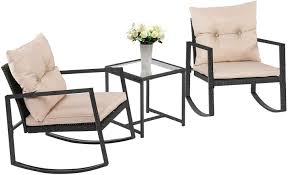 Wicker rocking chair white for 1:4 msd bjd ellowyne wilde. Pool Backyard Goujxcy Patio Wicker Rocking Chair With Coffee Table 3 Piece Outdoor Bistro Set Garden Conversation Sets For Garden White Cushion Patio Lawn Garden Kolenik Patio Furniture Accessories