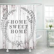 I hung up that ruffled shower curtain that i once used a few years ago as a photography backdrop when olivia was a baby. Yusdecor Modern White Wood Rustic Farmhouse Home Sweet Farm Shabby Bathroom Decor Bath Shower Curtain 66x72 Inch Walmart Canada