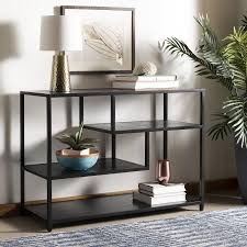 Safavieh Reese Wood Modern Console Table Lowes Com In 2020 Black Console Table Modern Console Tables Furniture