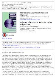 For more information regarding the cost of education in malaysia, please click here. Pdf Inclusive Education In Malaysia Policy And Practice