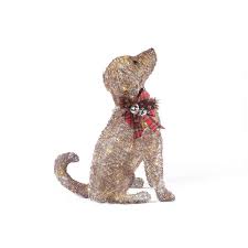 Home Accents Holiday 30 In 80 Light Led Brown Pvc Sitting Dog Christmas Yard Decorations Outdoor Christmas Decorations Outdoor Christmas