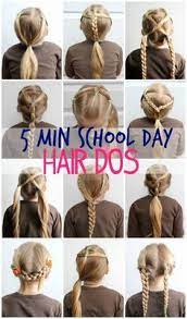 I also share hairstyles every single day on instagram and tiktok, too. 5 Minute School Day Hair Dos Easy And Stays In Girl Hair Dos Easy Hair Dos Little Girl Hairstyles