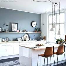 There is a faint red line in the painting (if you are looking closely) that doesn't appear anywhere else in the picture. 17 Inviting Blue Kitchen Wall Decor Ideas To Pick Grey Kitchen Walls Blue Kitchen Walls Kitchen Wall Colors