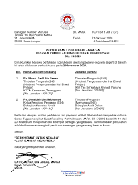 Maybe you would like to learn more about one of these? Pertukaran Perubahan Jawatan Pegawai Kumpulan Pengurusan Profesional Bil 14 2020