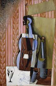 The composition is focused on a musician's violin, stool, music sheet and bow. File Juan Gris Violin Jpg Wikipedia