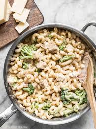Our mac 'n cheese 'n chicken bites recipe will have you going from basic add the cheddar and colby jack cheeses by the handful to the milk mixture, stirring well until melted. White Cheddar Mac And Cheese With Chicken And Broccoli Budget Bytes