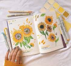 Yellow Color Art Hoe And Journaling Image 7582711 On Favim Com See more ideas about sunflower sketches, flower drawing, sketches. yellow color art hoe and journaling