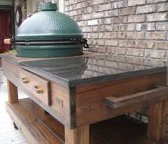 Custom Made Custom Solid Cypress Work Tables With Drawer Cut Out Option For All Model Green Egg Grills Outdoorsy In 2019 Green Egg Grill Egg Grill Big