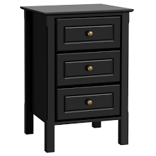 Nachttisch 2 calero schwarz schwarz hochglanz und chrom. Yaheetech Nachttisch 1 St Nachtschrank Mit 3 Schubladen Nachtkommode 60cm Online Kaufen Otto
