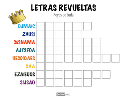 Busca el de tus hijos, nietos o sobrinos, e impríme para decorar el dormitorio del bebé. Juego Biblico Para Ninos Letras Revueltas Reyes De Juda