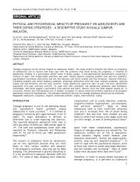 Social activist azrul mohd khalib said the government's push for. Pdf Physical And Psychosocial Impacts Of Pregnancy On Adolescents And Their Coping Strategies A Descriptive Study In Kuala Lumpur Malaysia