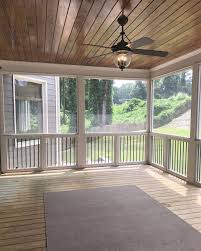 I Asked Y All If We Should Paint Or Stain This Screened Porch Floor And Overw In 2020 Back Porch Designs Porch Design House With Porch