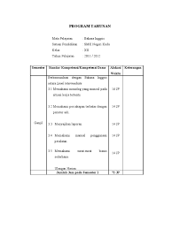 Program tahunan (prota) untuk kelas xii mata pelajaran bahasa indonesia smk semester ganjil dan genap. Program Tahunan Kelas Xii