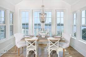 Cobalt linen parsons rolled back dining chair, set of 2 by lux home. French White X Back Dining Chairs With Gray Beaded Chandelier Cottage Dining Room