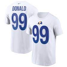 Men S Nike Aaron Donald White Los Angeles Rams Name Number T Shirt