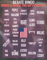 The 2016 Presidential Debate Bingo Cards