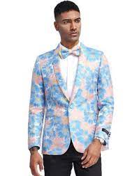 117,000+ vectors, stock photos & psd files. Light Blue And Pink Tuxedo Jacket Floral Pattern Blazer