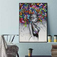 Pieces that reflect us, by artists who represent us. Wall Art African American Black Abstract Portrait Art Canvas Afro Women Poster Canvas Painting For Room Wall Decor Drop Shipping Painting Calligraphy Aliexpress