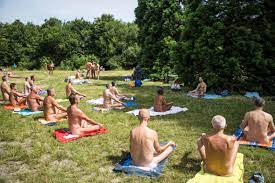 French nudists let it all hang out for naked yoga at annual naturists'  picnic in Paris park | The Sun