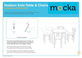 Enjoy $6 flat rate shipping & free returns. Mocka Hudson Kids Table Chairs Assembly Instructions Manual Pdf Download Manualslib