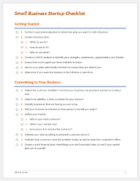 Foreign institutions under federally funded grants or cooperative agreements. Small Business Startup Checklist For Word Word Excel Templates