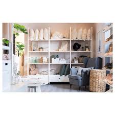 Elvarli 3 Sections White Bamboo Width 96 1 2 Height 85 Shop Online Or In Store Ikea Retail Shelving Store Design Interior Retail Store Interior Design