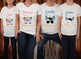 Birthday T Shirt Design For Family Unicorn Birthday T Shirts Family Unicorn Iron On Transfer Etsy Family Birthday Shirts Birthday Shirts Birthday Party Shirt