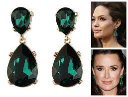 Emerald Earrings Posts Green Angelina Jolie Kyle Richards Etsy Emerald Earrings Earrings Post Earrings