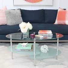 Great savings & free delivery / collection on many items. Walker Edison Mid Century Modern Oval Glass Coffee Table Walmart Com Walmart Com