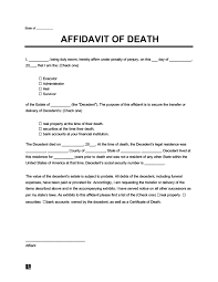 Submit a death claim via massachusetts mutual life insurance company's website. Affidavit Of Death Create An Affidavit Of Death Template