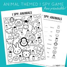 Animal Themed I Spy Game Free Printable For Kids Free Games For Kids Spy Games For Kids Spy Games