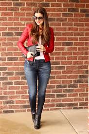 Red Leather Red Leather Jacket Outfit Red Jacket Outfit Leather Jacket Outfits