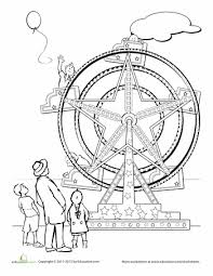 Ferris Wheel Coloring Page Coloring Pages Art Worksheets County Fair Theme